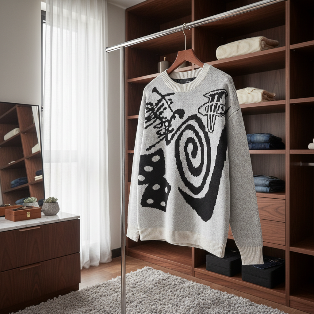 Stussy Graphic Spiral Dice Knit Sweater