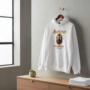 BAPE Ape Head White Graphic Hoodie Pullover