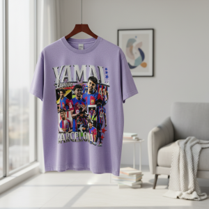 Barcelona Graphic Print Purple Casual T-Shirt