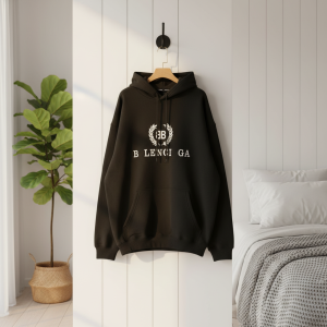 Balenciaga Black Logo Casual Hoodie Sweater
