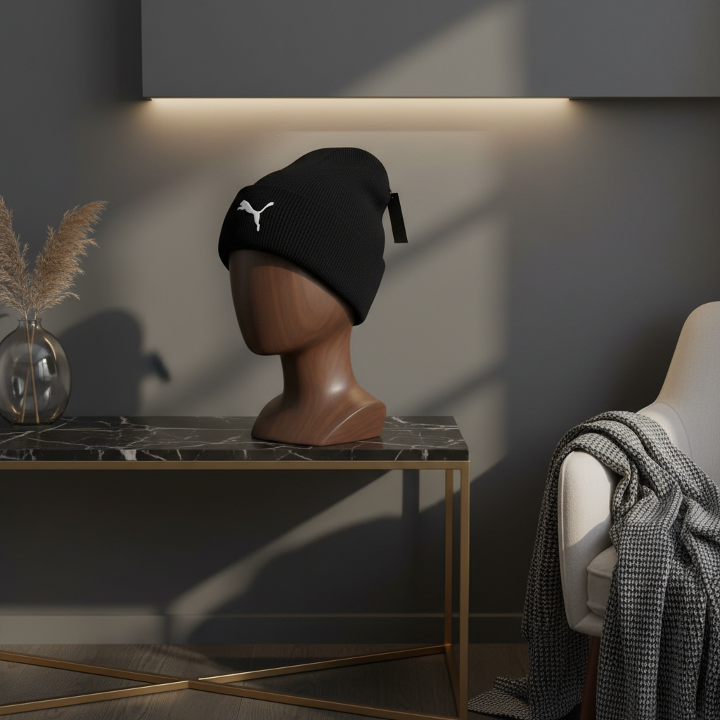 Puma Black Knit Winter Beanie Hat