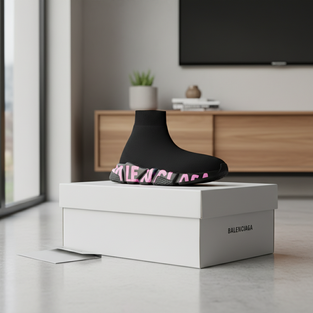 Balenciaga Speed Trainer Black Pink Shoes