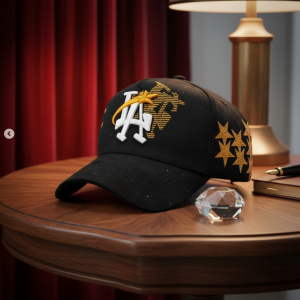 Dandy Star Embroidered Black Baseball Cap Adjustable