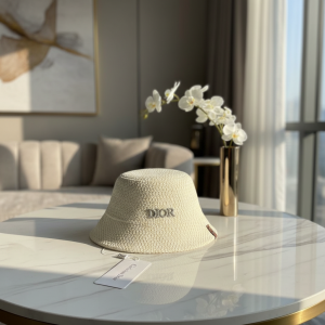 Dior Knitted White Bucket Hat for Women
