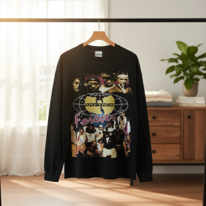 Vintage Graphic Wu Logo Long Sleeve T-Shirt Black