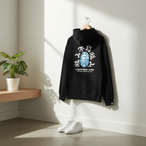 BAPE Camo Shark Graphic Black Hoodie