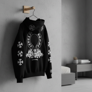 Chrome Hearts Black Gothic Cross Unisex Hoodie