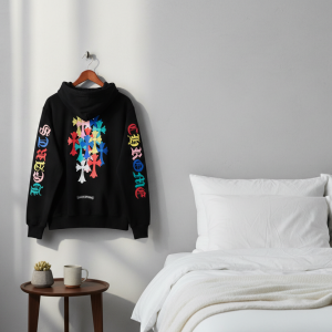 Chrome Hearts Black Multicolor Cross Hoodie