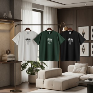 Stussy Logo Print Casual Cotton T-Shirt for Men