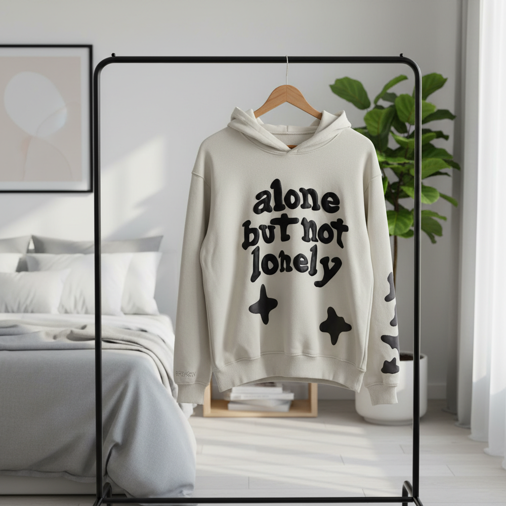 Broken Planet Alone But Not Lonely Beige Hoodie