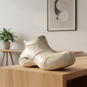 Balenciaga White Rubber Slip On Sneakers