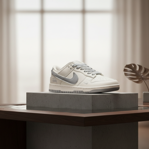 Stussy x Nike Dunk Low Grey White Sneakers