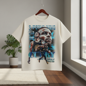 3-Point King Basketball Graphic Oversized T-Shirt