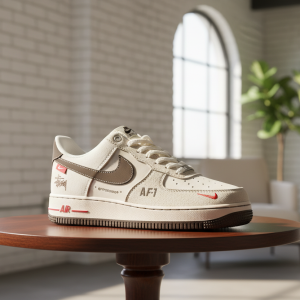 Stussy AF1 Low White Brown Casual Sneakers