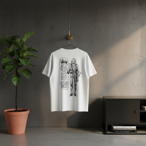 Stussy Knight Graphic Print White Cotton T-Shirt