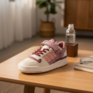 Adidas Retro Pink Beige Casual Sneakers for Women