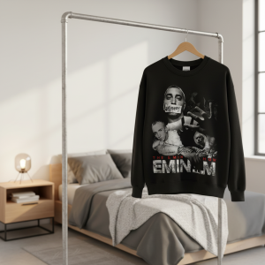Vintage Graphic Print Black Hip Hop Sweatshirt