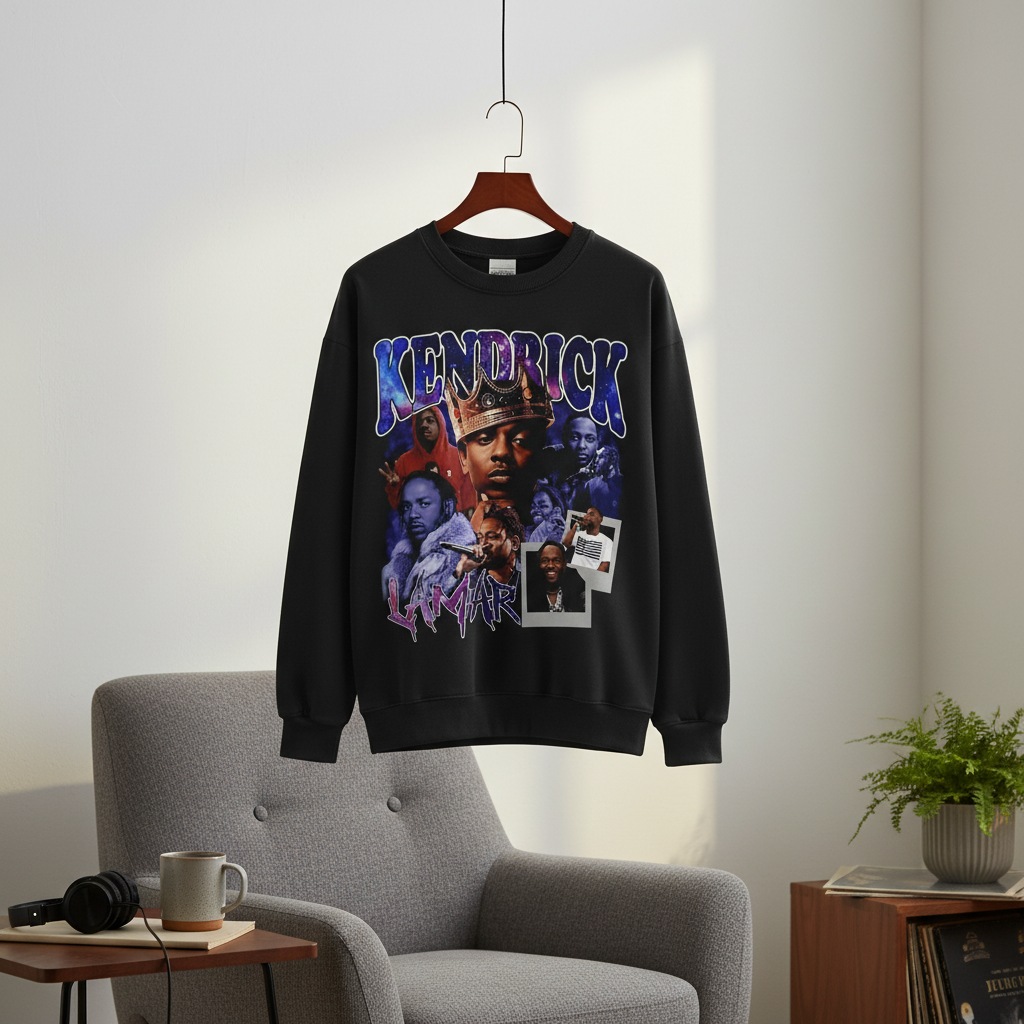 Vintage Graphic Streetwear Black Crewneck Sweatshirt