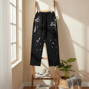 Gallery Dept Black Graffiti Paint Splatter Sweatpants