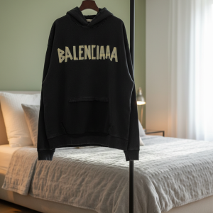 Balenciaga Vintage Black Distressed Unisex Hoodie