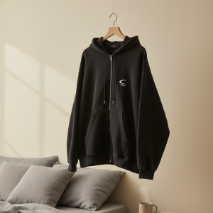 Cenel Black Zip Up Hooded Sweatshirt