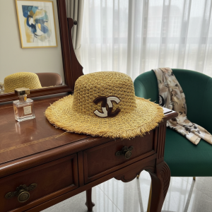 Chanel Straw Hat Summer Beach Sun Cap
