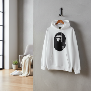BAPE Ape Head White Graphic Pullover Hoodie