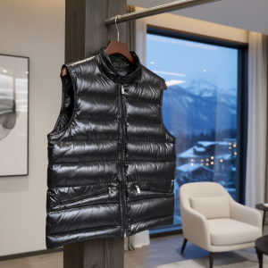 Men’s Black Puffer Vest Lightweight Winter Jacket