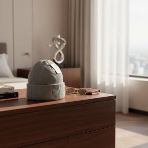 Lacoste Grey Knit Winter Beanie Hat