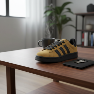 Adidas Campus Yellow Black Suede Casual Sneakers