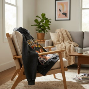 Central Graphic Streetwear Hoodie for Men Black