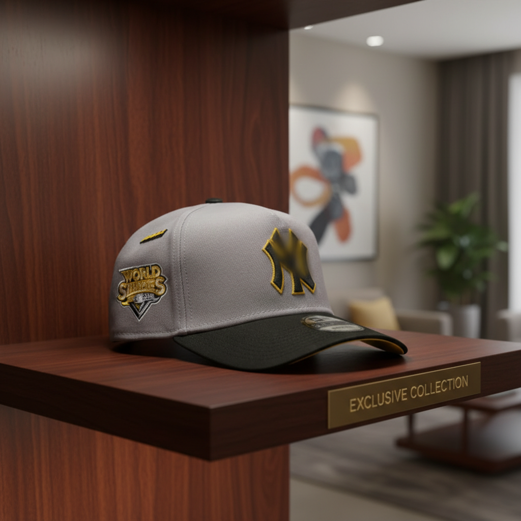 Gray Black Adjustable Baseball Cap Embroidered Sports Hat