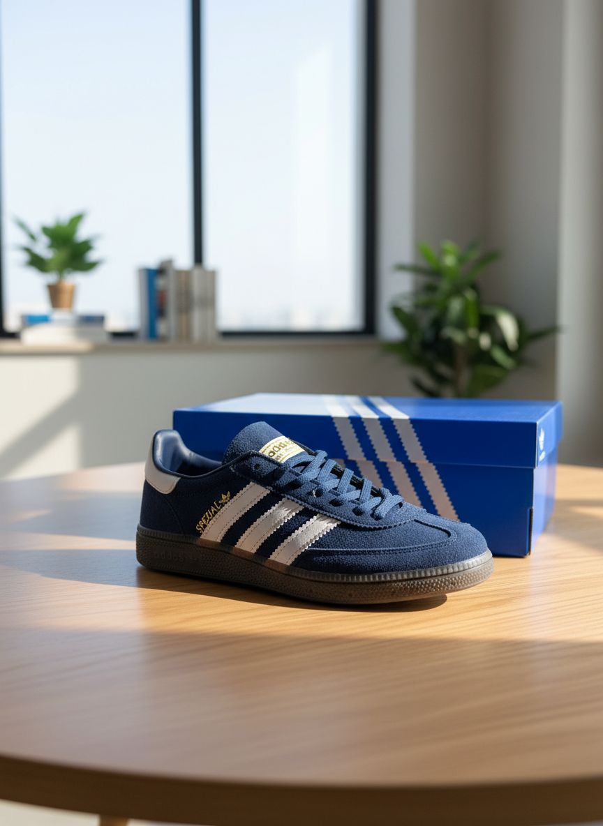 Adidas Spezial Navy White Suede Sneakers