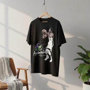 Black Basketball Graphic Print Oversized T-Shirt