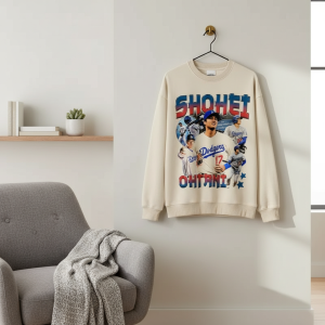 Baseball Print Beige Oversized Casual Hoodie