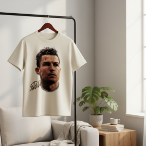 Vintage Graphic Print Short Sleeve Cotton T-Shirt