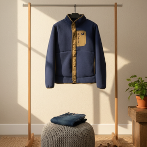 Men’s Fleece Jacket Outdoor Warm Coat Blue Brown