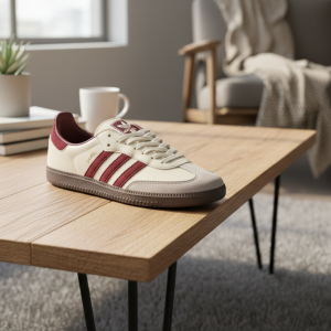 Adidas Samba White Burgundy Classic Sneakers