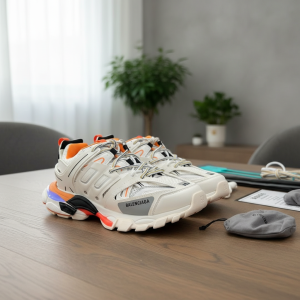 Balenciaga Track Sneakers White Orange Running Shoes