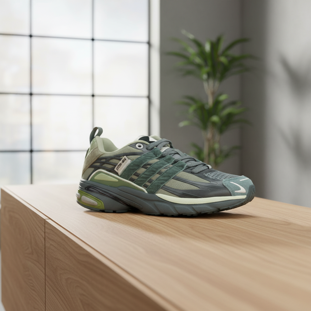 Adidas Green Mesh Running Shoes for Men