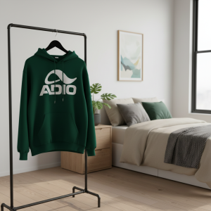 ADIO Logo Green Casual Pullover Hoodie