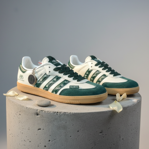 Balenciaga Green White Casual Leather Sneakers