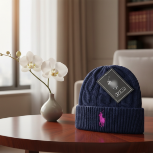 Ralph Lauren Navy Knit Beanie Winter Hat