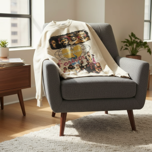 Vintage Hip Hop Graphic Sweatshirt Streetwear Beige Hoodie