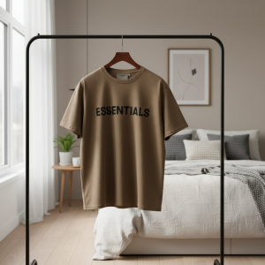 ESSENTIALS Oversized Casual Cotton T-Shirt Brown