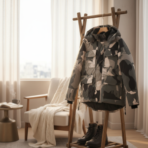 Men’s Camouflage Hooded Winter Jacket Outdoor Warm Coat