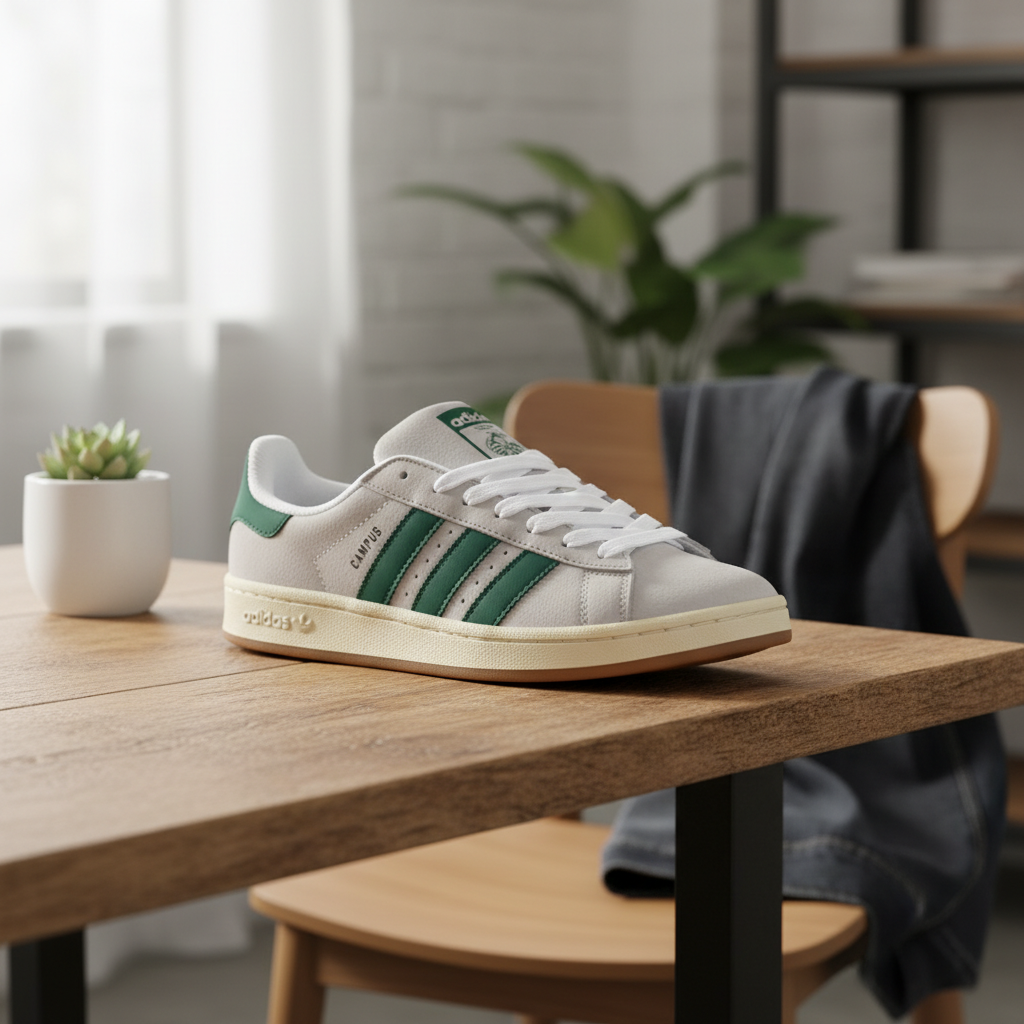 Adidas Campus Green Stripe Casual Sneakers for Men