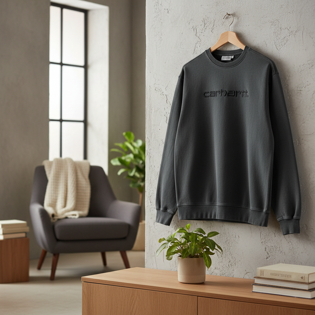 Carhartt Men’s Black Crewneck Sweatshirt Pullover