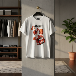 Stussy Red Dice Graphic White T-Shirt