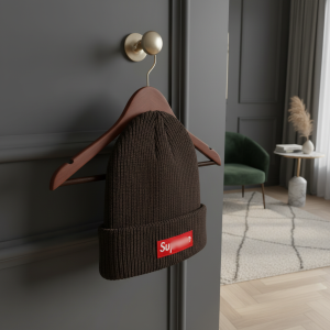 Supreme Brown Knit Beanie Winter Hat for Men